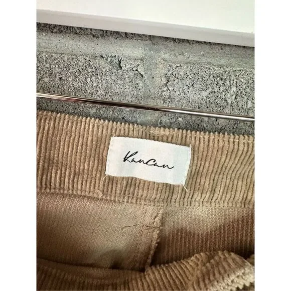 Kancan Saturn Ultra High Rise Wide Leg Corduroy Pants Beige Size 13/30 - Picture 3 of 6